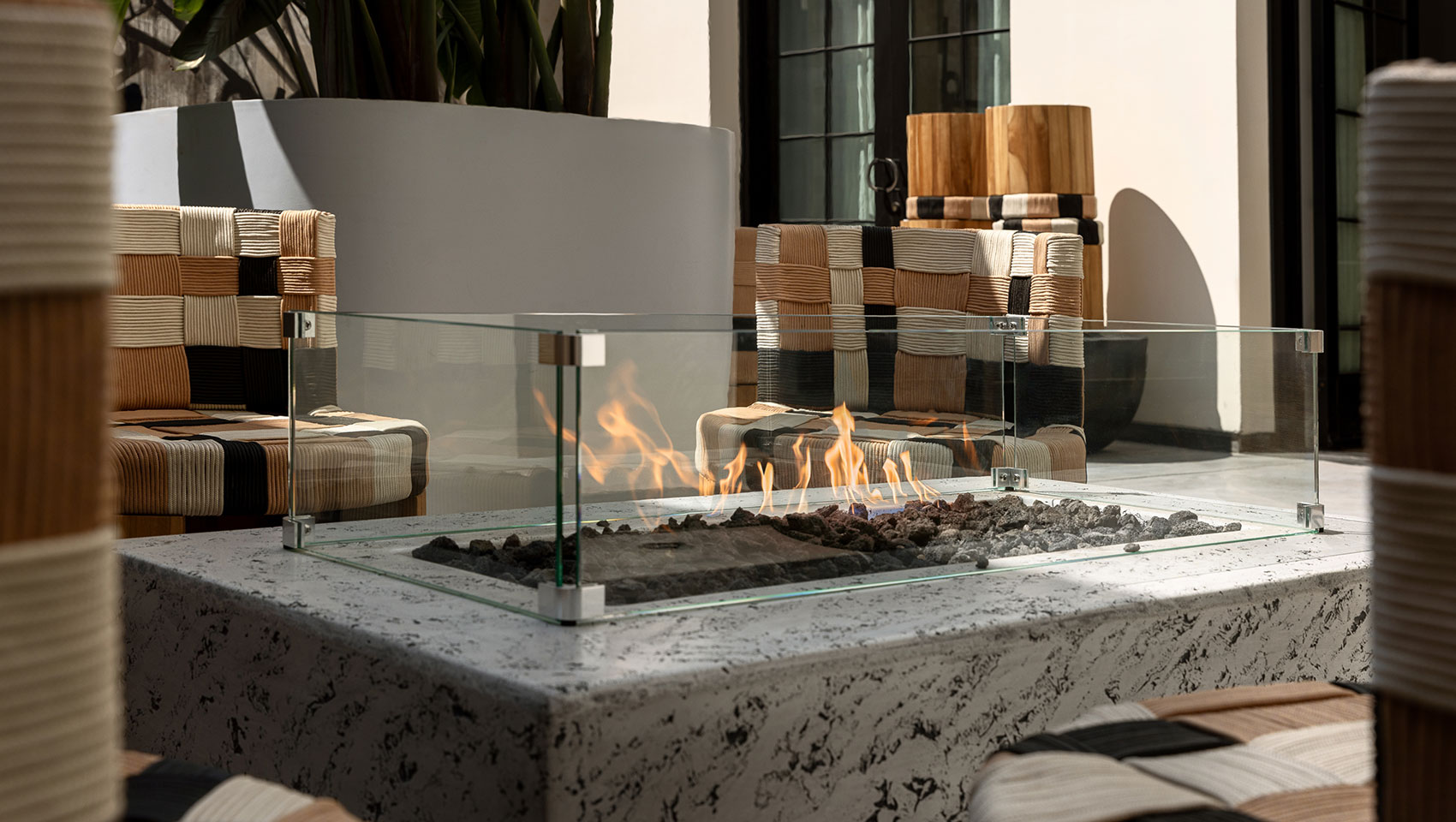Courtyard Bar Fireplace